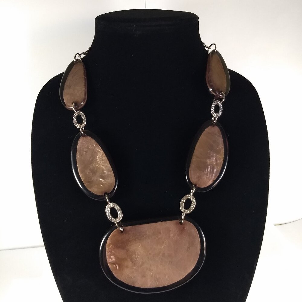 Large Rounded Jointed Statement Flat Bead Silver … - image 6